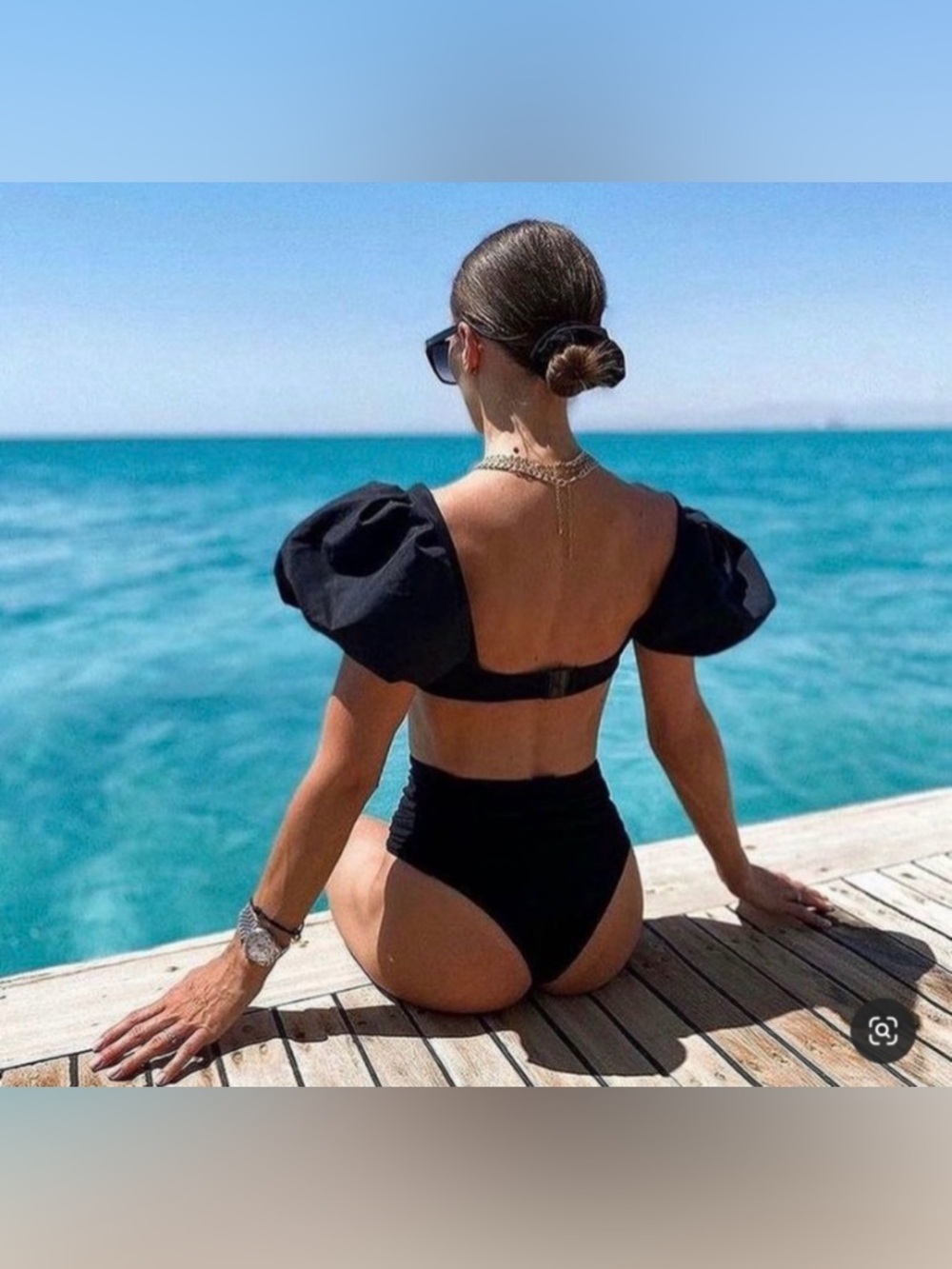 Zara Puff Sleeve Swim Top - NWT - Picture 3 of 13